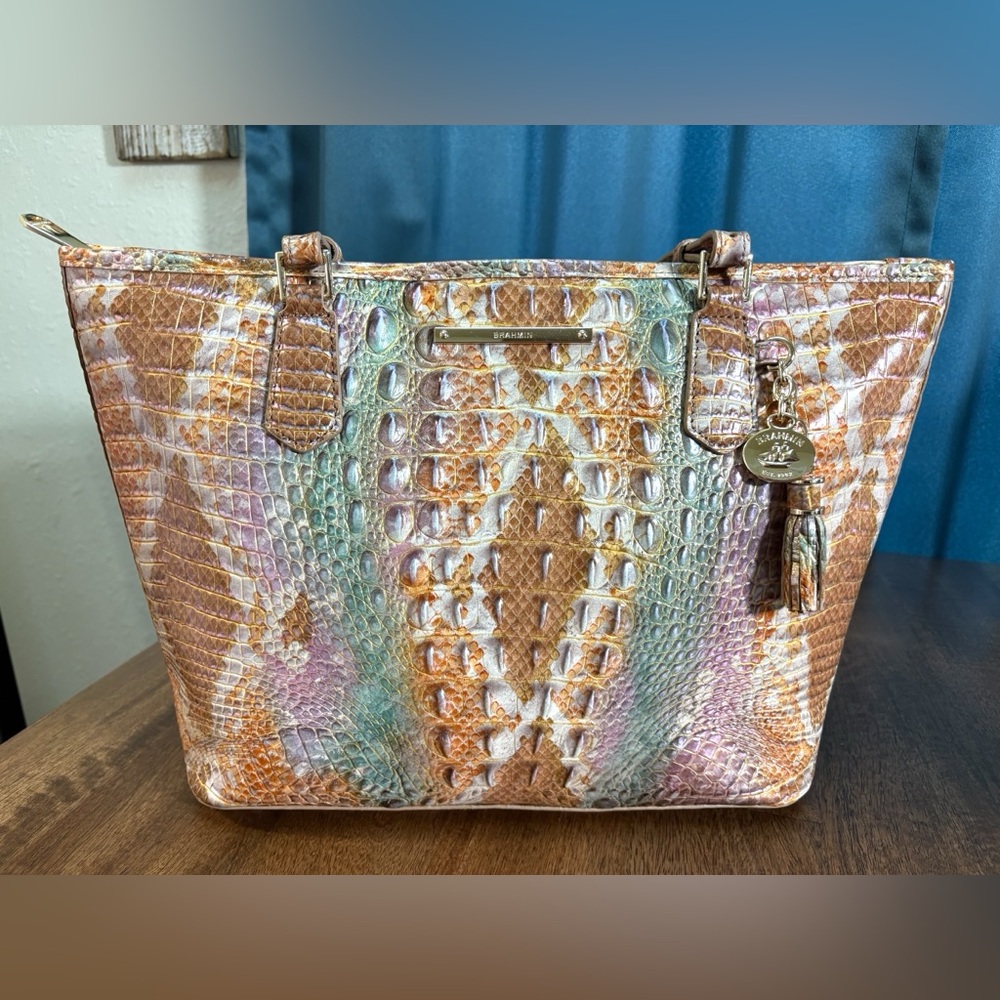 Brahmin Truffle Python (Solid) Pastel Croc-Emboss… - image 3